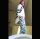 A girl with pink dyed hair and loud patterned pants records herself taking a piss and a wide, hard, chunky shit while bending over a toilet. See movie 9225 for more. Presented in 720P vertical HD format. Over a minute.